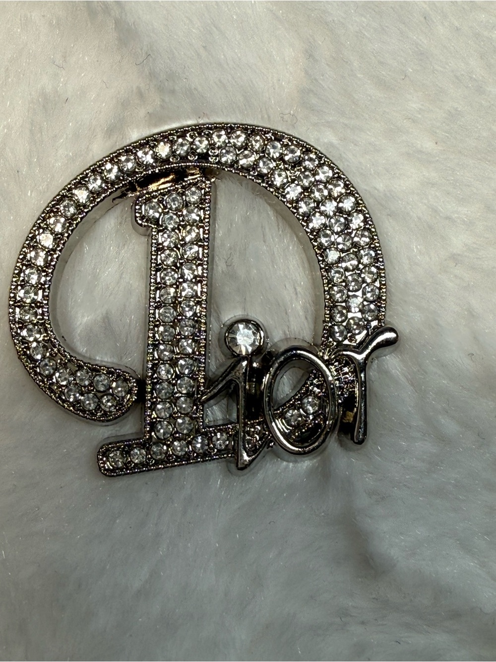 Silver Tone Charm with Rhinestones